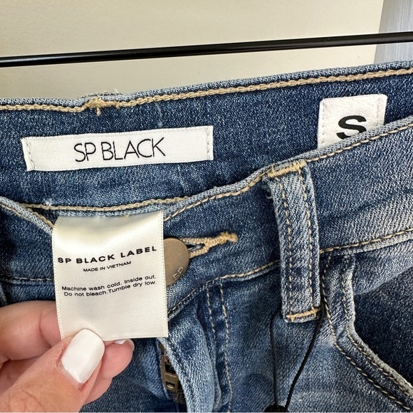 SP Black Label Casual Pencil Mini Denim Skirt with Frayed Edge Size Small - Picture 11 of 14